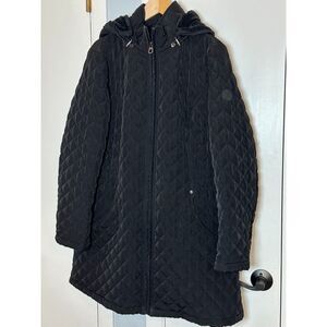 Laundry by Shelli Segal Los Angeles 1X Women Black Quilted Coat